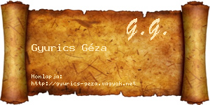 Gyurics Géza névjegykártya