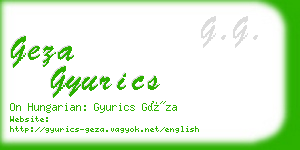 geza gyurics business card